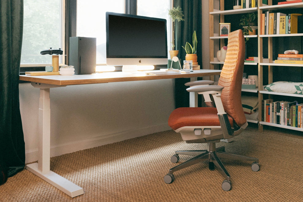 Upside Sit-to-Stand Desk in lifestyle shot